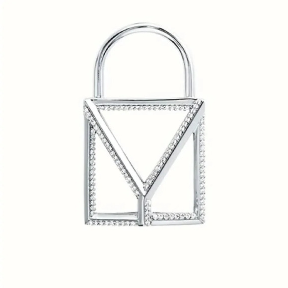 NWT Michael Kors Sterling Silver Oversized Lock Charm - Picture 1 of 6